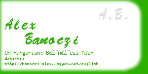 alex banoczi business card